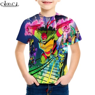Cloocl เสื้อยืดแขนสั้น พิมพ์ลายการ์ตูนเต่านินจา สําหรับวัยรุ่น ทุกเพศ