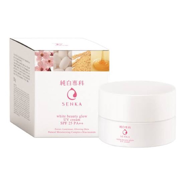 แท้-senka-white-beauty-glow-uv-cream-spf25-pa-white-beauty-glow-gel-cream