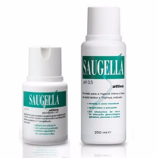 Saugella Attiva pH 3.5 สูตรสีเขียว ปกป้องเป็น2เท่า  ขนาด 100ml /250ml  ช่วงมีประจำเดือน ตกขาว