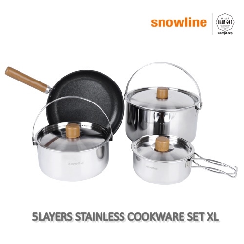 ส่งเร็ว-ถูกสุด-มีประกัน-ชุดครัว-snowline-รุ่น-5layers-stainless-cookware-set-xl-แคมป์-แค้มปิ้ง-นนทบุรี