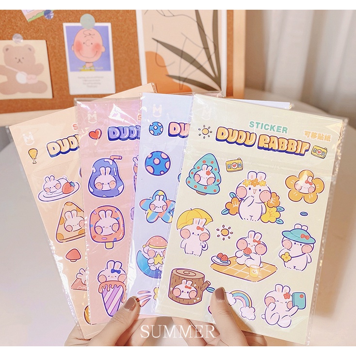 พร้อมส่ง-สติ๊กเกอร์-pvc-กันน้ำ-สติ๊กเกอร์น่ารัก-ไดคัท-diy-sticker