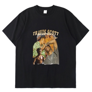 【100% cotton】เสื้อยืดแขนสั้นลําลอง ผ้าฝ้าย ทรงหลวม พิมพ์ลายกระบองเพชร Travis Scott Cactus Jack Swag 2022 แฟชั่นฤดูร้อน ส