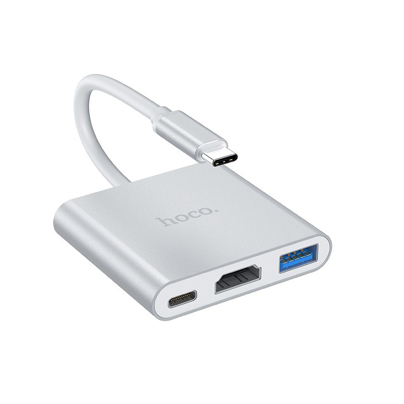 hoco-hb14-3in1-type-c-hub-hb14-easy-use-usb3-0-hdmi-pd-พร้อมส่ง