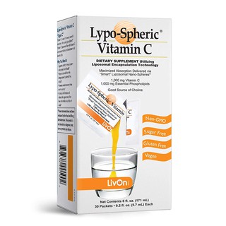 สินค้า (สั่งทั้งกล่อง กดสั่ง30ชิ้นค่ะ) Lypo spheric vitamin C วิตามินซีที่ดีที่สุด ได้รับรางวัลมากมาย วิตามินซีแบบไลโปโซม