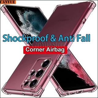 Samsung Galaxy A14 A73 A53 A33 5G A23 A13 A03 A03S A02 A02S A12 A22 A32 A42 A52 A52S A72 A03 Core Shockproof Silicon Clear Case Airbag Cushion Soft Back Cover Transparent Casing