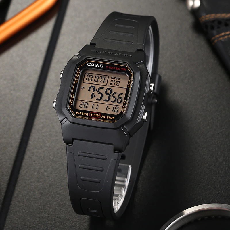 ราคาและรีวิวCASIO นาฬิกาข้อมือผู้ชาย สายเรซินสีดำ รุ่น W-800HG-9AV  - มั่นใจ 100% ประกันศูนย์ 1 ปีเต็ม