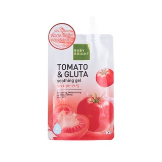เจลมะเขือเทศ บำรุงหน้า Baby Bright Tomato &amp; Gluta Soothing Gel​ 50g . (แบบซอง)