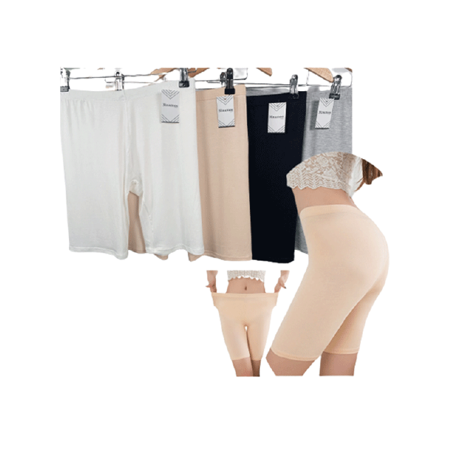 Ninamee กางเกงซับในขายาวครึ่งต้นขาฟรีไซส์ M-2XL ผ้านุ่ม กางเกงซับในสีขาวดำ ซับในขายาว กางเกงนอน กาง