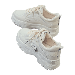 โปรโมชั่น : CANNUP รองเท้าผ้าใบ เสริมส้น 5 ซม. สีขาว แฟชั่นสำหรับผู้หญิง FS047951