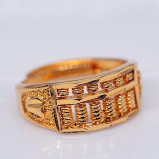 ยูโรลาวลูกคิดทองคำแหวนเปิดลูกคิดทองคำทองคำลูกคิดแหวนของขวัญแฟชั่นย้อนยุค de2-3799