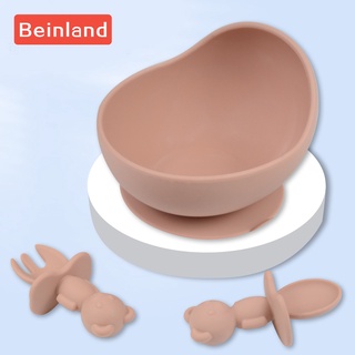 Beinland ชุดจานชามซิลิโคน กันตก สําหรับเด็กทารกหัดทานอาหาร