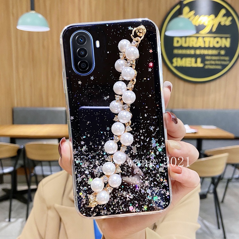 ready-stock-new-casing-เคสโทรศัพท-huawei-nova-y70-เคส-phone-case-pearl-bracelet-wristband-star-glitter-silicone-protective-soft-back-cover