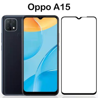 (พร้อมส่ง)ฟิล์มกระจกเต็มจอ​ สำหรับ Oppo A15/Oppo A93 9H