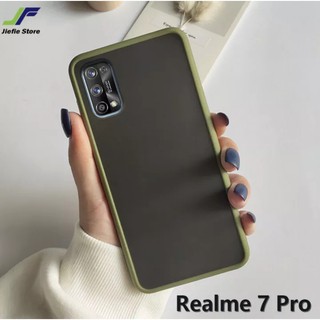 [ส่งจากไทย] เคสกันกระแทก ปุ่มสีผิดด้าน Realme 7Pro เคสโทรศัพท์ ออฟโป้ ขอบนิ่มหลังแข็ง เคส 7 Pro