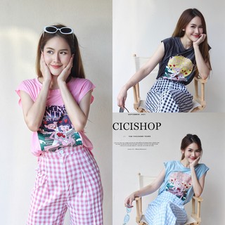 cicishop(T104)เสื้อยืดแขนกุดลายพิงค์แพนเตอร์ น่ารักมาก ใส่ได้ทุกแนว