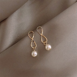 925 Silver Needle Minimalist Metal Geometric Pearl Earrings Literary Fan Stud Earrings Sweet and Playful Earrings for gi