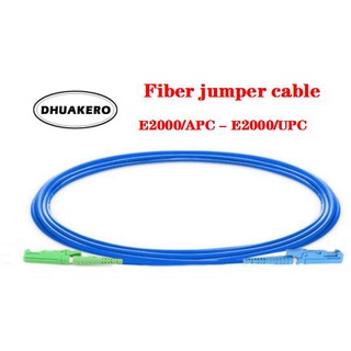 free shipping AB395I 5 PCS/Lot E2000/APC to E2000/UPC armored blue PVC  FTTH Fiber Optic fiber jumper