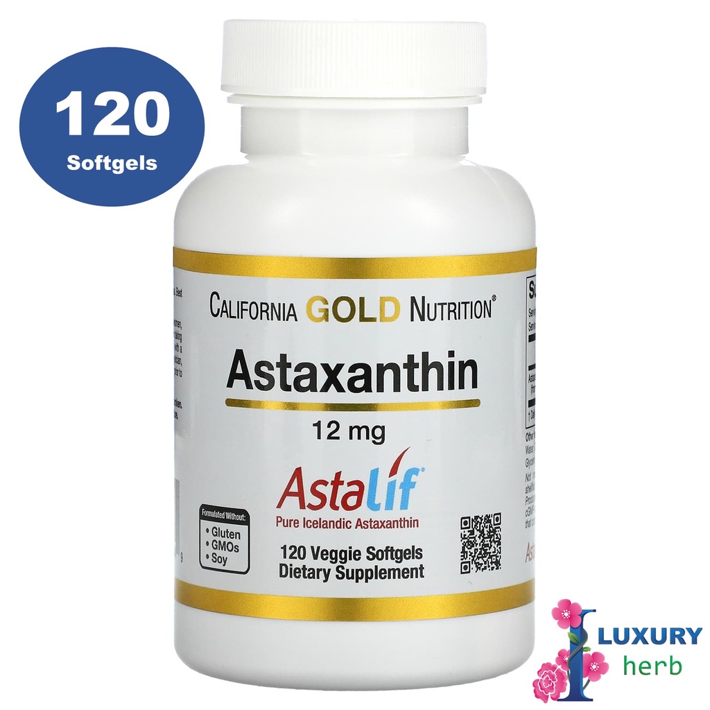 ภาพสินค้าCalifornia Gold Nutrition Astaxanthin 12 mg pure icelandic Astraxanthin 30/120 softgels จากร้าน iluxuryherb บน Shopee ภาพที่ 4