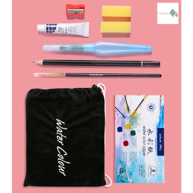 สินค้าพร้อมส่ง-สีน้ำตลับ-ตลับสีน้ำ-ชุดสีน้ำ-ชุดระบายสีน้ำ-สีน้ำก้อน-36-สี-48-สี-พร้อมกล่องเหล็ก-ถุงใส่-ของแถมครบชุด