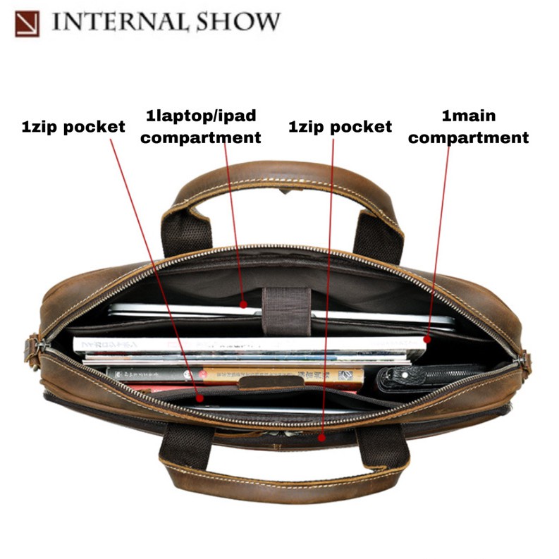 briefcase-กระเป๋าใส่เอกสาร-โน๊ตบุ๊ค-หนังแท้พรีเมี่ยม-สำหรับผู้ชาย-รุ่นlb57-สีน้ำตาล