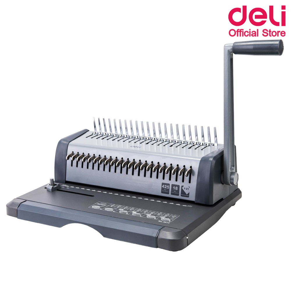 deli-3873-binding-machine-เครื่องเจาะกระดูกงูสำหรับเข้าเล่ม-รับประกันสินค้า-1-ปี-เครื่องเข้าเล่มกระดูกงู-อุปกรณ์สำนักงาน