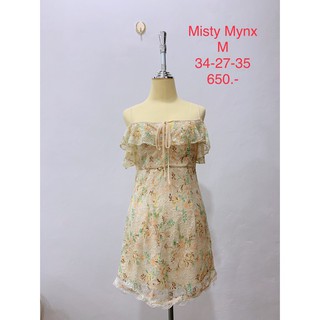 เดรสสั้น เดรสสายเดี่ยว ผ้าลูกไม้ MISTY MYNX SIZE M #MYX003