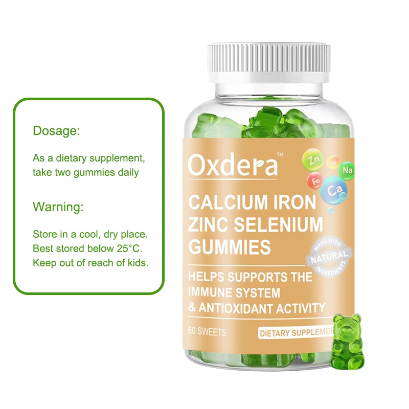 ภาพสินค้าวิตามิน กัมมี่ Oxdera Calcium Iron Zinc Selenium Gummies Adults Vitamins Gummy 60pcs จากร้าน begirl.th บน Shopee ภาพที่ 4