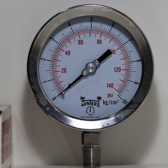 Pressure Gauge SS316 4" , 3/8" NPT , 010 kg/cm2/psi Shopee Thailand