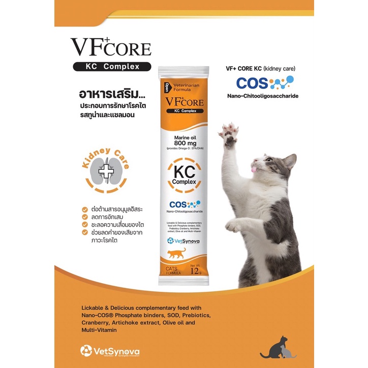 ภาพสินค้าVFcore ขนมแมวเลียแบบซอง อาหารเสริมแมว L-Lysine ไลซีน เสริมภูมิ/RB บำรุงเลือด/JC บำรุงข้อต่อ/Feline Vital/Kidney Care จากร้าน bestie_buddy บน Shopee ภาพที่ 6