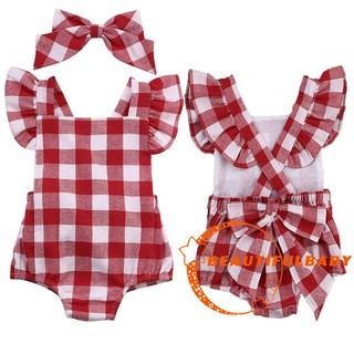 ETE-ทารกแรกเกิดเสื้อผ้าเด็กทารกเสื้อผ้าตรวจสอบเครื่องแต่งกายชุด Romper Jumpsuit Bodysuit
