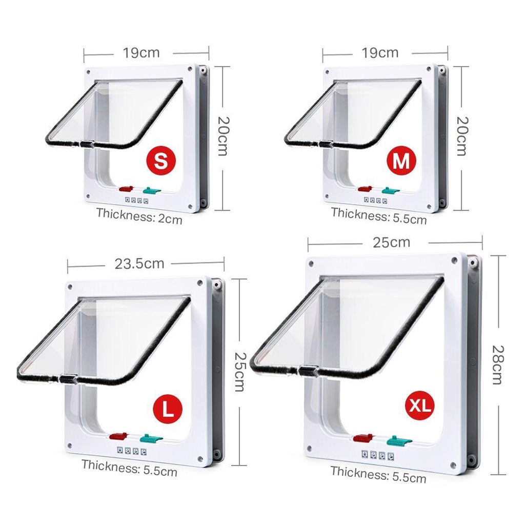 epoch-ประตูสัตว์เลี้ยง-abs-4-ทาง-เข้าออก-4-ขนาด-เรียบง่าย-สําหรับแมว