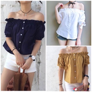 ☀️เสื้อน่ารัก ทรงเปิดไหล่