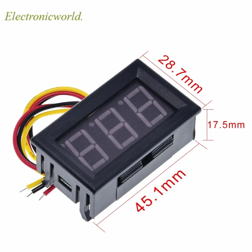 แผงโวลต์มิเตอร์แรงดันไฟฟ้าดิจิทัล-dc-4-5v-30v-3-สาย-0-56-นิ้ว-ขนาดเล็ก-สีแดง-สีเขียว-สําหรับบ้าน