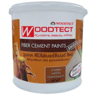 สีทาพื้นไม้ไฟเบอร์ซีเมนต์ WOODTECT สีไม้มะค่า เงา 1 แกลลอน สีทาพื้นไม้ FIBER C. สีไม้มะค่า G 1GL สีกึ่งโปร่งแสง ชนิดด้าน