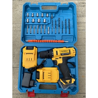 ชุดกระเป๋าสว่านแบต DEWALT 68V สำหรับเจาะไม้ เจาะเหล็ก ( กล่องสีน้ำเงิน)