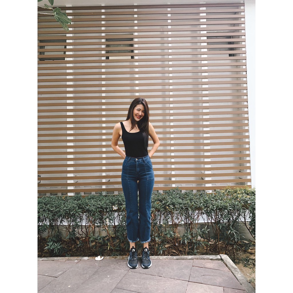 cc-jeans-008-กางเกงยีนส์ผู้หญิง-008-เอวสูง-ยืด-ขากว้าง-สีน้ำเงินเข้ม-ปลายขาตัด-แต่งตะเข็บหน้า