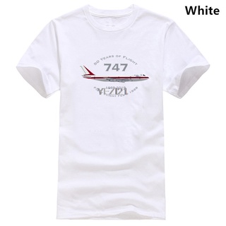 เสื้อยืดผ้าฝ้ายพิมพ์ลายขายดี เสื้อยืด พิมพ์ลาย Aeroclassic Boeing 747 50 Years of Flight Anniversary คุณภาพสูง แฟชั่นสํา