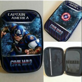 กล่องดินสอซิป รูปด้านหน้า เป็น 3D นูนออกมาคะ ลาย อเวนเจอร์ Avengers Captain America กัปตันอเมริกา