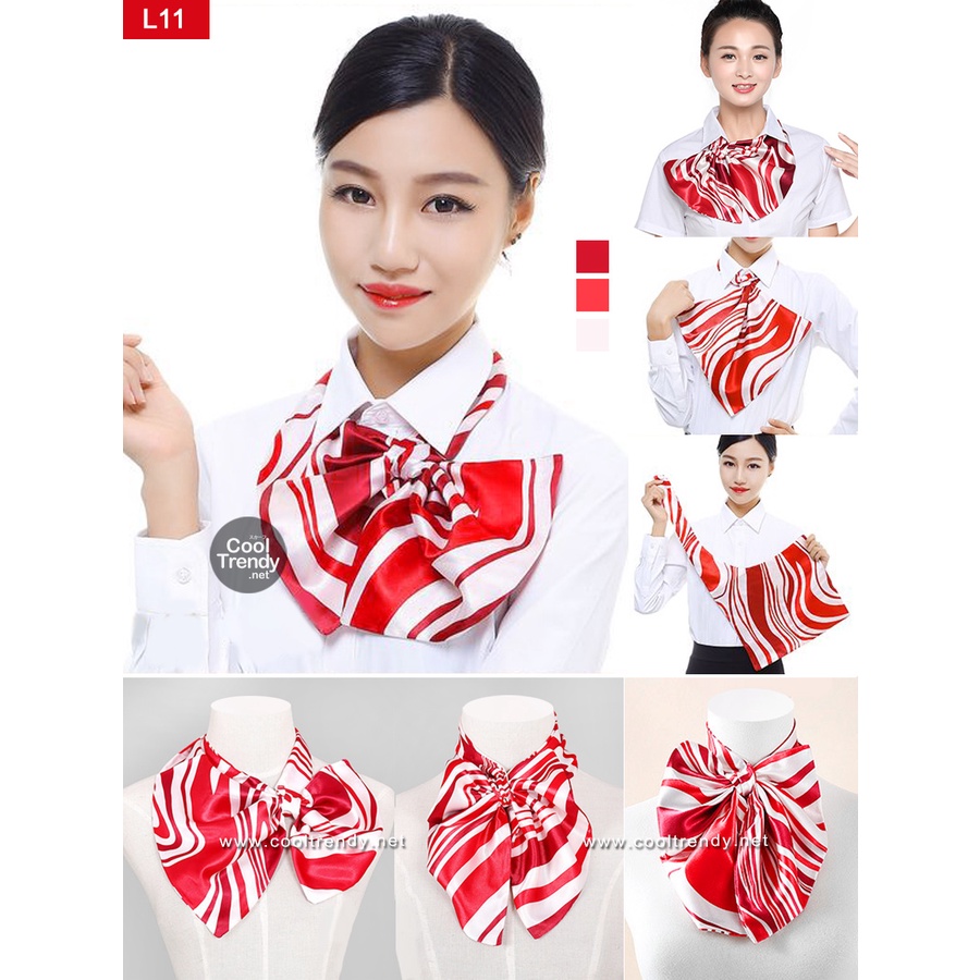 cooltrendy-ผ้าพันคอสำเร็จรูป-ผ้ายูนิฟอร์ม-uniform-scarf-โทนสีแดง