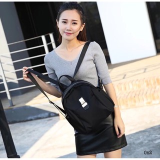 เช็คก่อนสั่ง Korea fashion blackpack 💞 กระเป๋าเป้ไนลอนสีดำสนิท