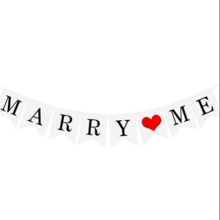 ธง Marry me ตกแต่งงายปาร์ตี้ แต่งงาน