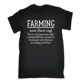 เสื้อยืดโอเวอร์ไซส์เสื้อยืด ลายฟาร์ม Farming Noun Farm สําหรับผู้ชายS-3XL