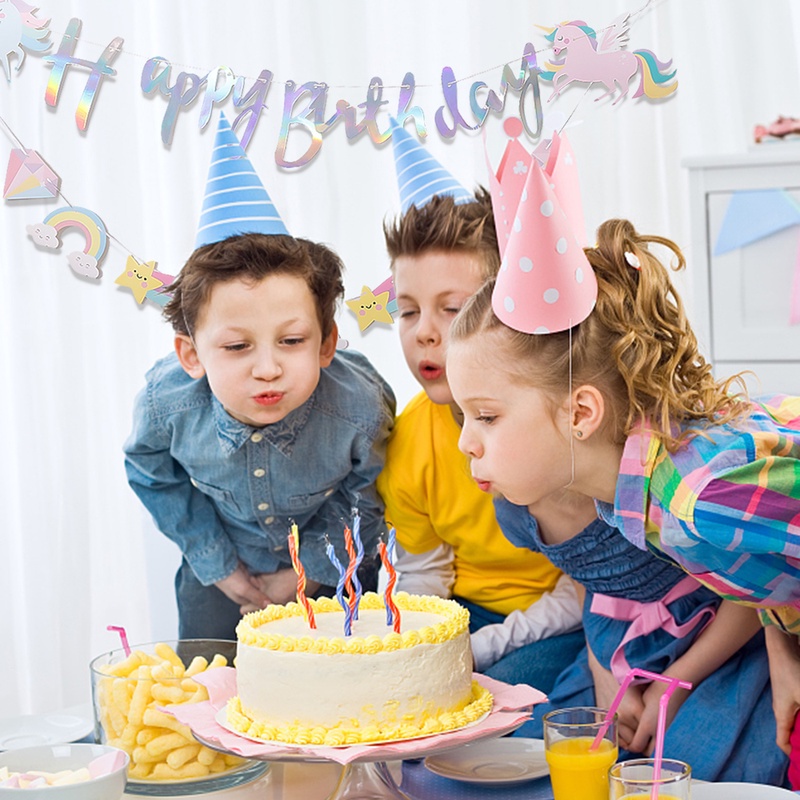 มีค่า-แบนเนอร์วันเกิด-ยูนิคอร์น-ที่มีสีสัน-ดาว-ลายสายรุ้ง-แขวนกระดาษตอม่อ-เด็ก-อาบน้ําเด็ก-ตกแต่งงานเลี้ยงวันเกิด-สุขสันต์วันเกิด