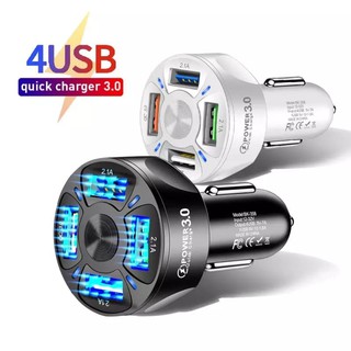 ✿Miniแบบพกพา4 USBพอร์ตQC3.0 Fast Stableที่ชาร์จไฟบนรถยนต์หม้อแปลงชาร์จไฟแบบเร็ว