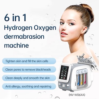 Newest Heat Water Hydrodermabrasion Machine H2 O2 Hydra Dermabrasion Facial Machine Heat Water Plasma Bubble 6DWC