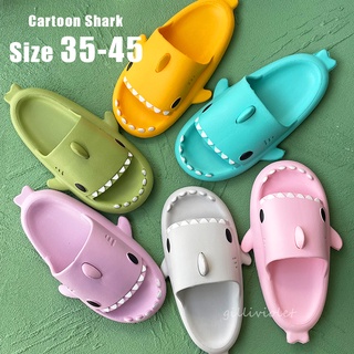 ราคา[READY STOCK] Size 35-45 Cartoon Shark Men\'s Women\'s Home Non-slip Slippers