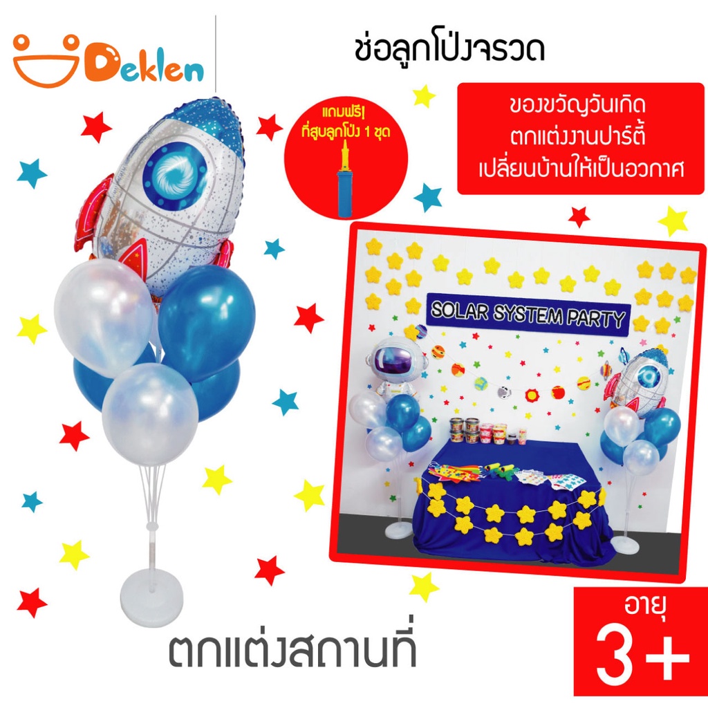 deklen-ช่อลูกโป่งจรวด-ของขวัญวันเกิด-ตกแต่งงานปาร์ตี้-เปลี่ยนบ้านให้เป็นอวกาศ