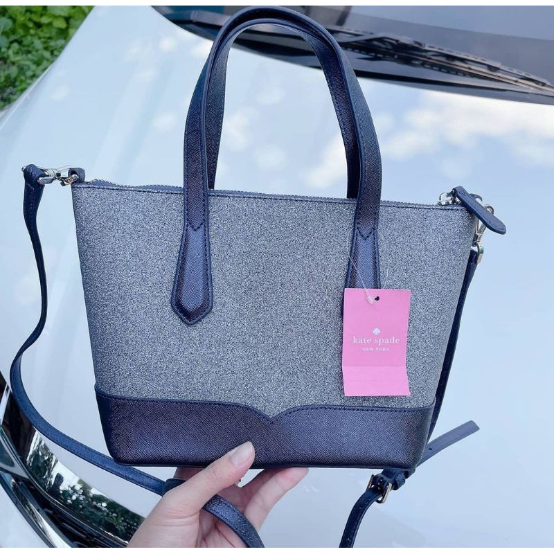 WKR00159 Kate Spade Lola Glitter Small Satchel Dusk Navy Shopee Thailand
