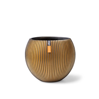 GVGB 270 Vase Ball Groove Black Gold (Size D 40 x H 32 cm) - กระถางต้นไม้ Modern แบรนด์ Capi Europe