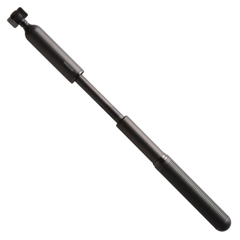 ที่สูบลมมือจักรยาน-ที่สูบลมมือจักรยานไฮบริด-สีดำ-btwin-hybrid-bike-hand-pump-black